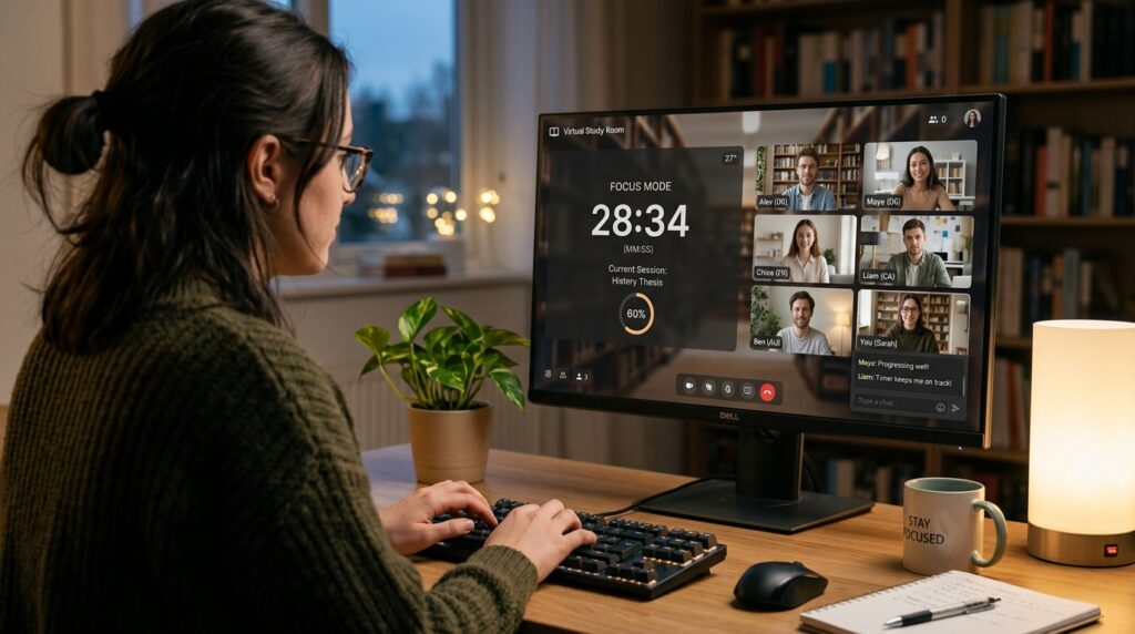 "Virtual study room helping students stay focused and productive"