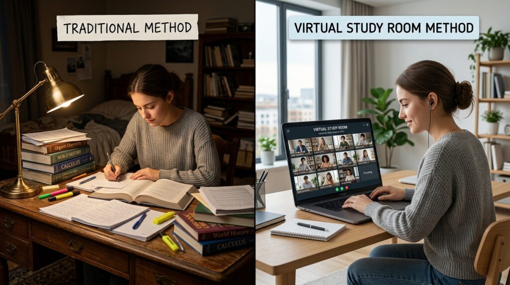 Virtual Study Rooms vs Traditional Study Methods comparison